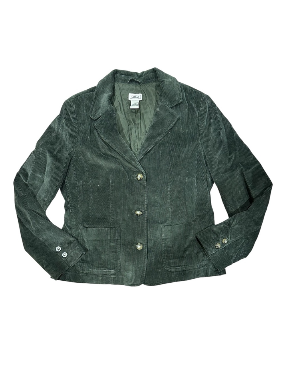 L.L. Bean Olive Green Corduroy Blazer Jacket
